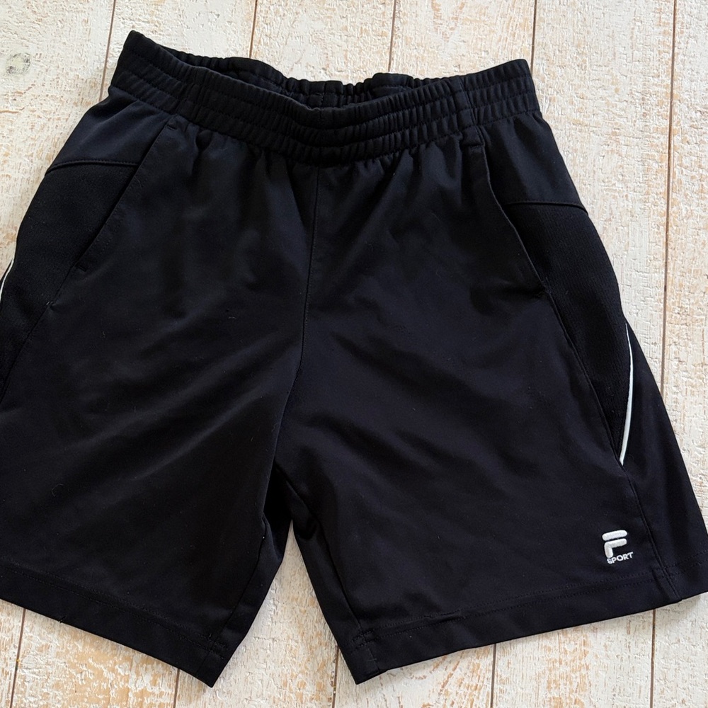 Boys Fila Black Athletic Shorts